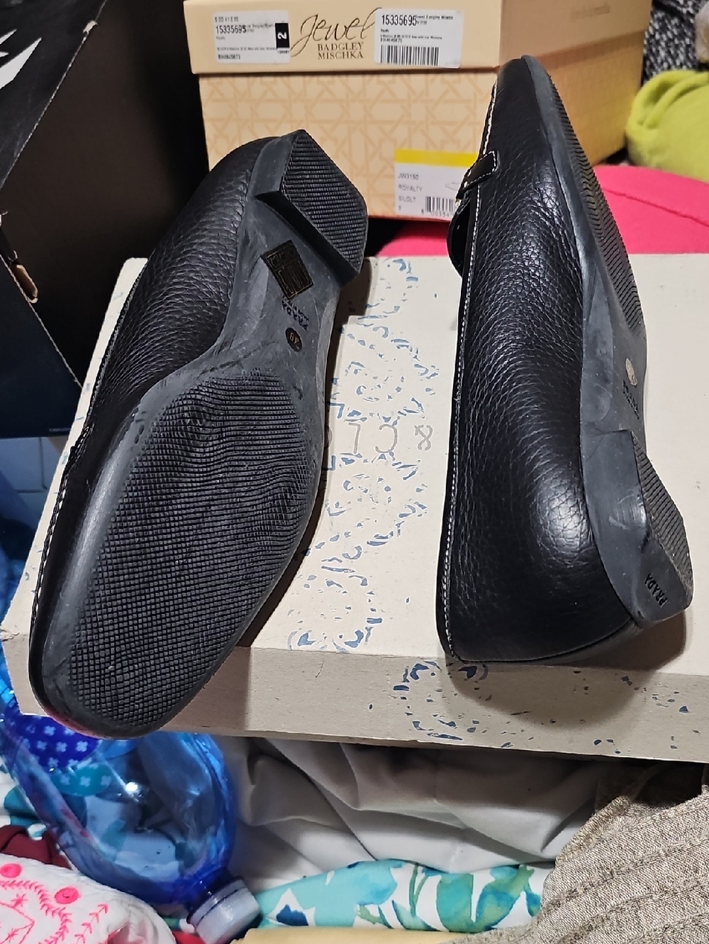 Prada Black Pebbled Leather Loafers with Silver Plaque Size 39 - Picture 4 of 7